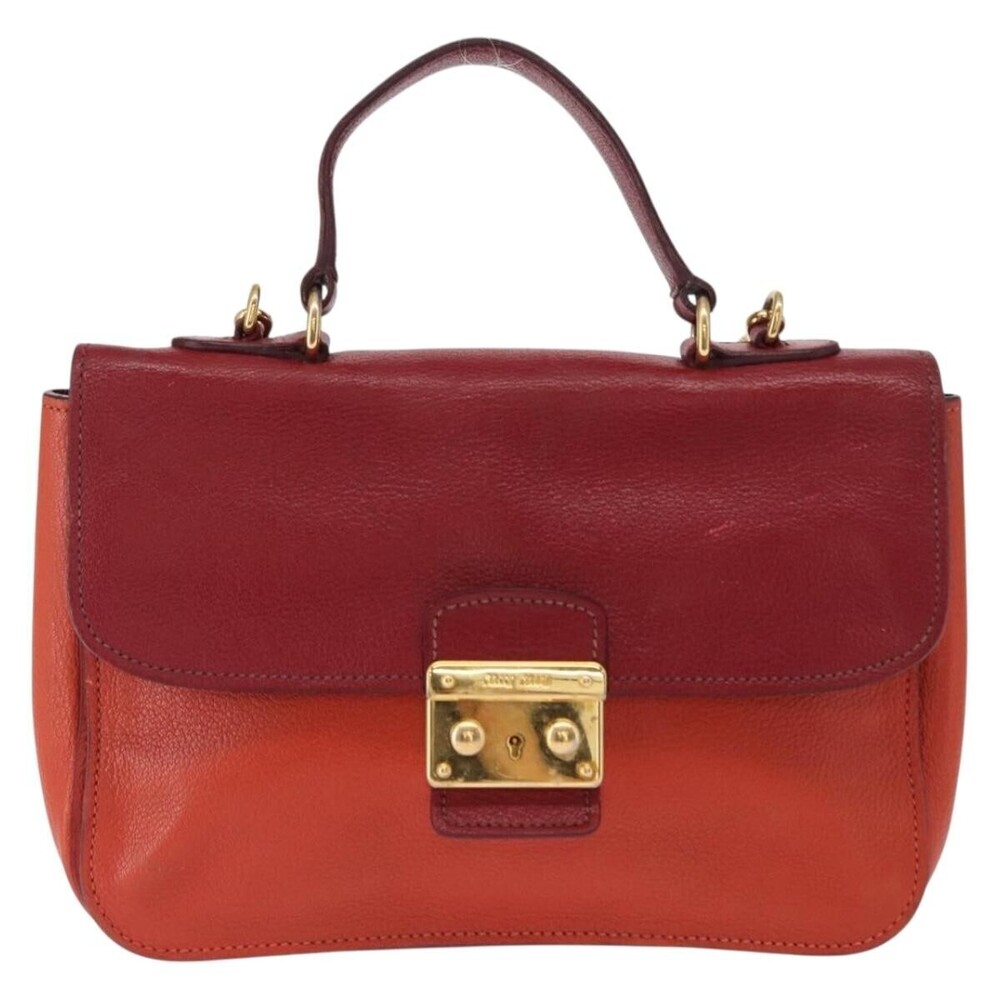 Miu Miu Madras Top Handle Leather Small
